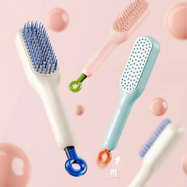 GharNeeds™ One-Click Self-Cleaning Anti-Static Hairbrush