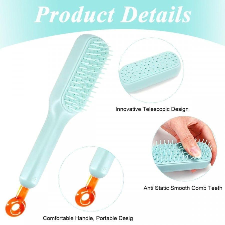 GharNeeds™ One-Click Self-Cleaning Anti-Static Hairbrush