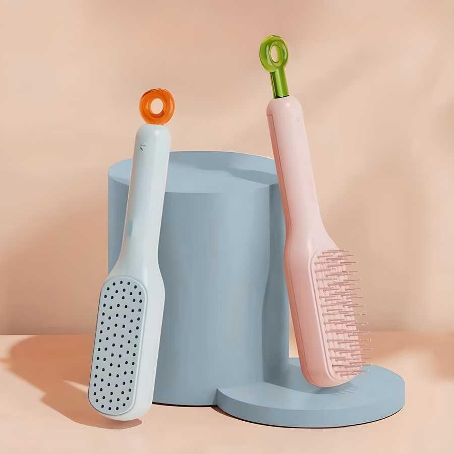 GharNeeds™ One-Click Self-Cleaning Anti-Static Hairbrush
