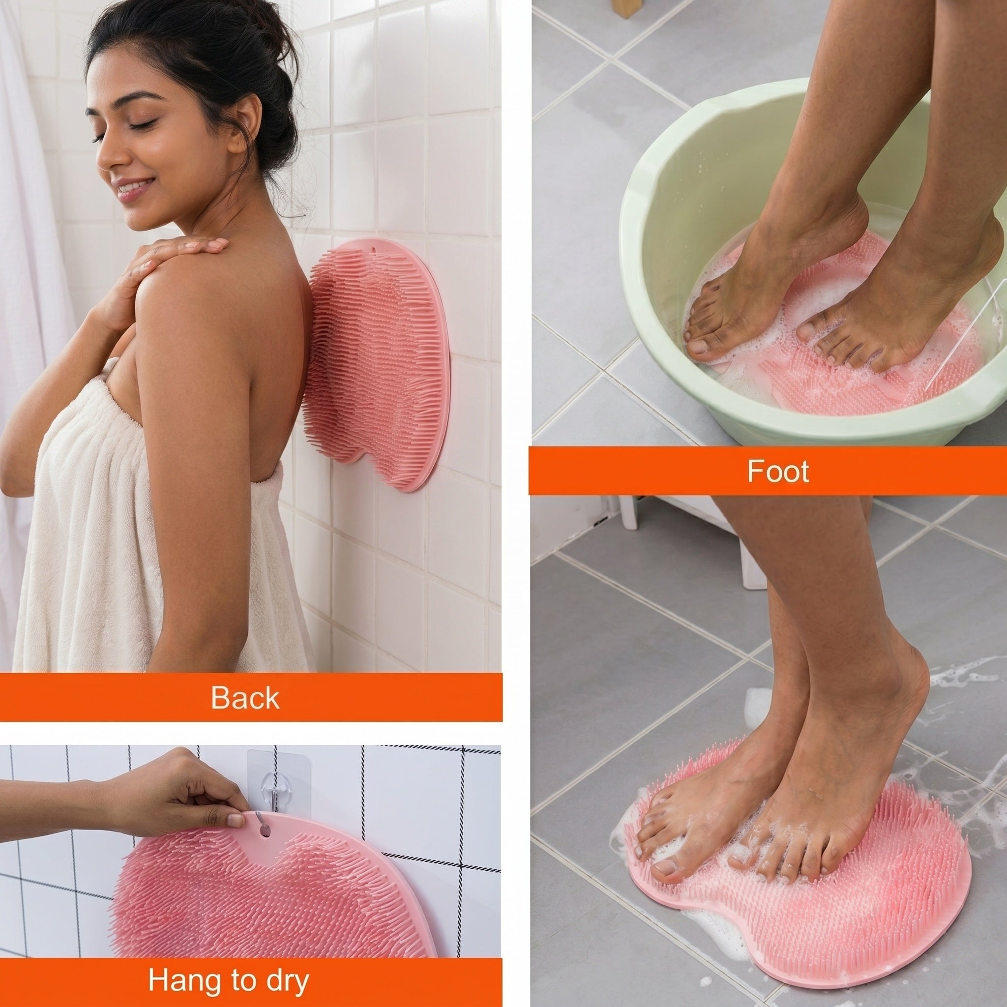 GharNeeds™ Anti-Slip Shower Scrubber & Foot Scrubber Mat