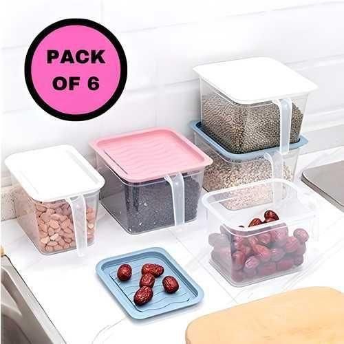GharNeeds™ Unbreakable Multipurpose Fridge & Pantry Storage Baskets (Pack of 6)