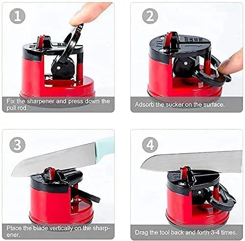 GharNeeds™ Ultimate One-Handed Suction Cup Knife Sharpener
